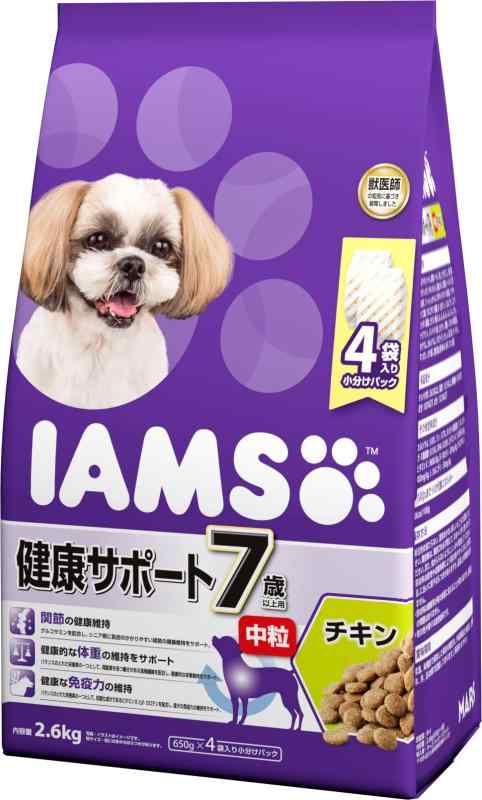 アイムス (IAMS) ドッグフード 7歳以上用 健康サポート 中粒 チキン シニア犬用 2.6kg