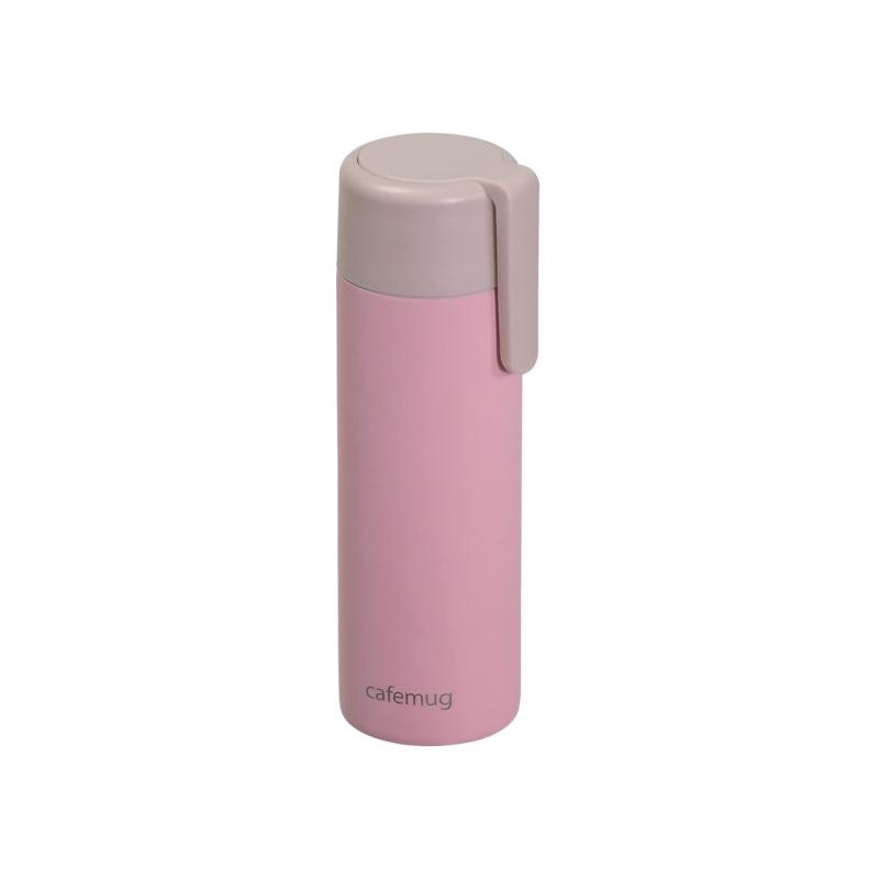 パール金属 水筒 ボトル マグボトル 130ml スリム クリップ付 保温 保冷 ステンレス製 ピンク カフェマグ HB-6259