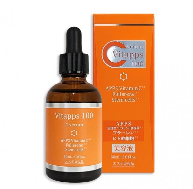 Vitapps 100Cセラム 60ｍｌ 浸透型ビタミンC美容液 ヒト幹細胞美容液 フラーレン美容液 EGF美容液 コエンザイムQ１０美容液