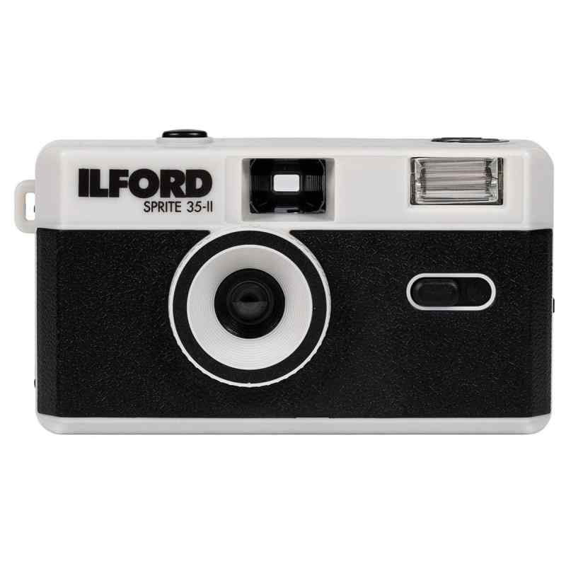 Ilford Sprite 35-II 再利用可能/再ロード可能 35mm アナログフィルムカメラ (シルバー,ブラック)