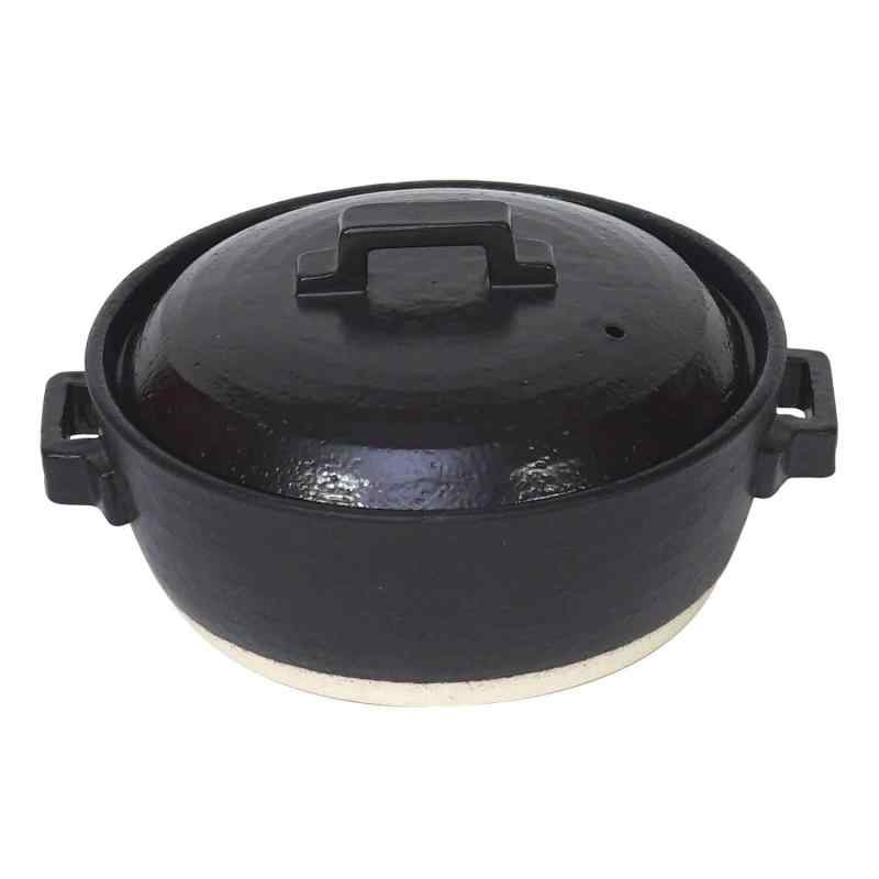 マルヨシ陶器(Maruyoshitouki) 土鍋 STYLE BLACK 7号 セラミック加工IH M0182