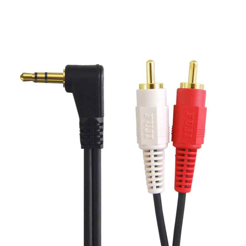 [フジパーツ] オーディオケーブル ステレオミニプラグ 3.5mm-ピンプラグ RCA×2（赤・白） 変換ケーブル FVC-323シリーズ (3m, L型⇔スト