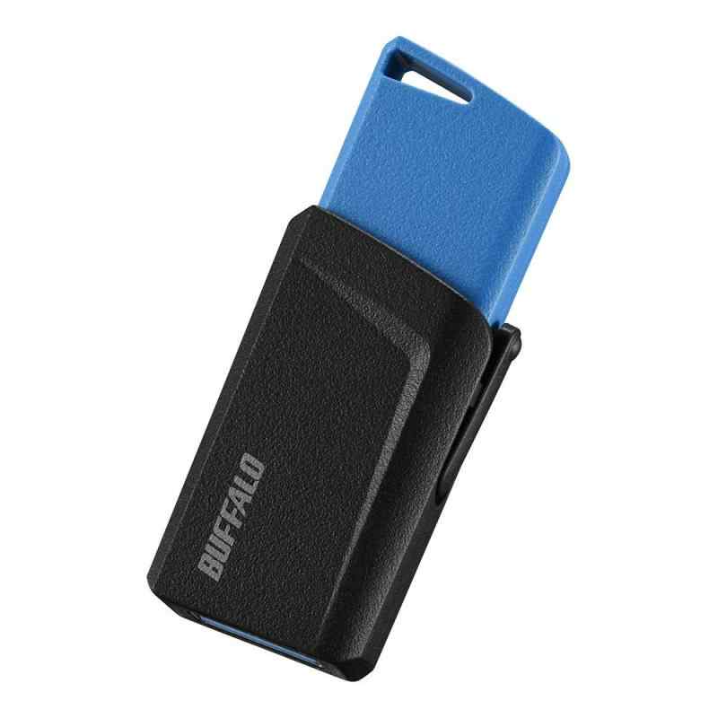 バッファロー BUFFALO USB3.1(Gen1)プッシュスライドUSBメモリ 16GB ブルー RUF3-SP16G-BL