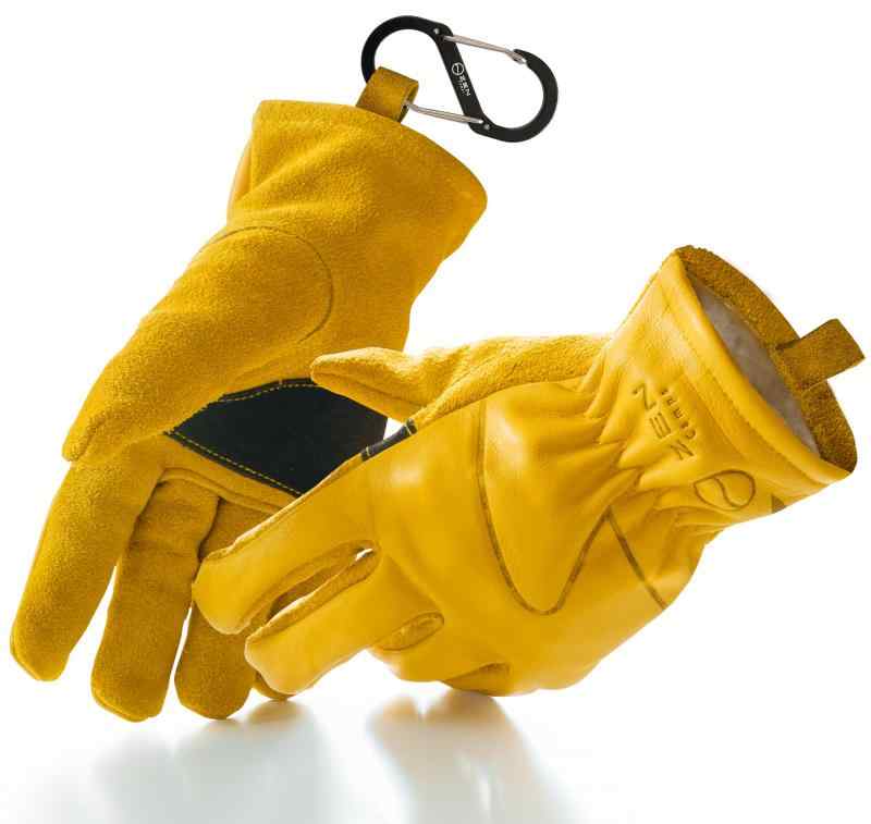 [ZEN Camps] キャンプ アウトドア用 グローブ 手袋 耐熱性 作業手袋 本革 裏地コットン BBQ 3サイズ (Lサイズ（少し小さい〜一般的な手の