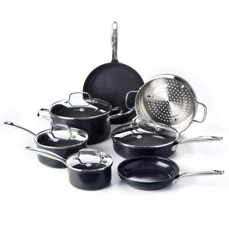 グリーンパン フライパンセット プライムミッドナイト セラミック加工 (11 Piece Cookware Pots and Pans Set)