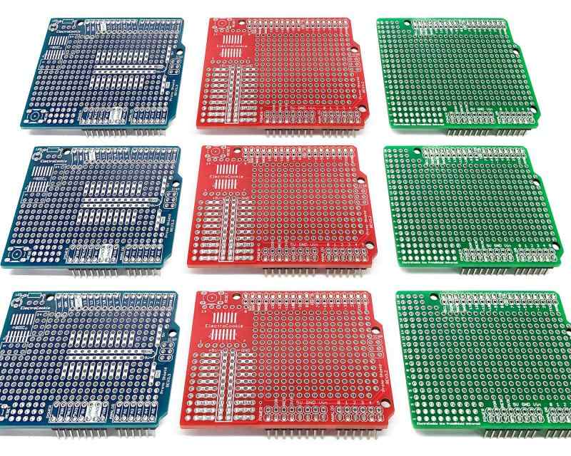 エレクトロクッキー Arduino プロトタイプ シールドボードキット スタッカブル DIY 拡張 プロト プリント基板 PCB Arduino Uno R3用 （3