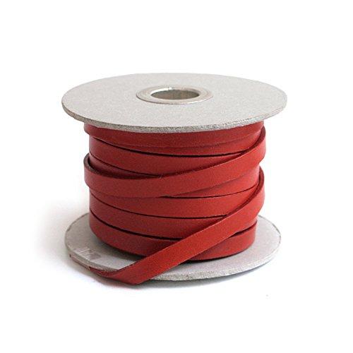 日本紐釦貿易(Nippon Chuko) ヌメ革テープ 8mm巾 長さ10m巻 赤 MTLS1008-8 クラフト レザークラフト 本革シート