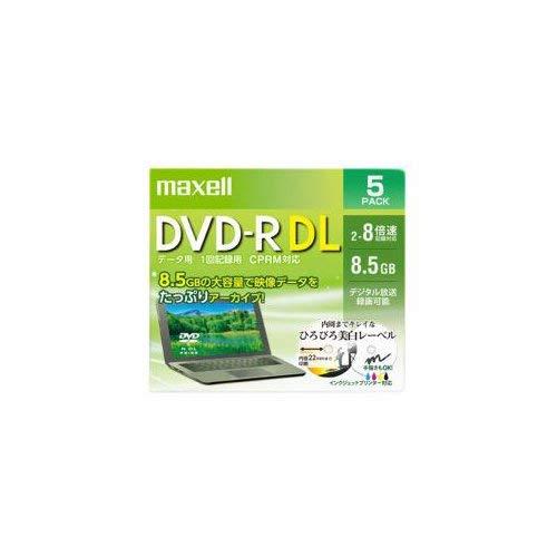 マクセル(maxell) maxell データ用 DVD-R DL 8.5GB 8倍速 プリンタブルホワイト 5枚パック 1枚ずつプラケース DRD85WPE.5S