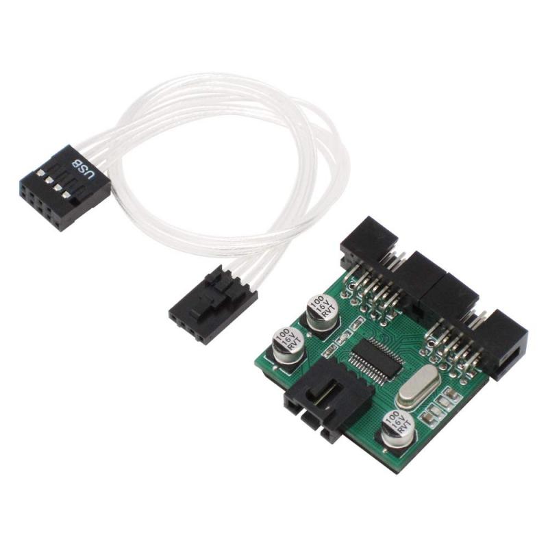 アイネックス USB2.0ヘッダー 2分配ハブ HUB-06A