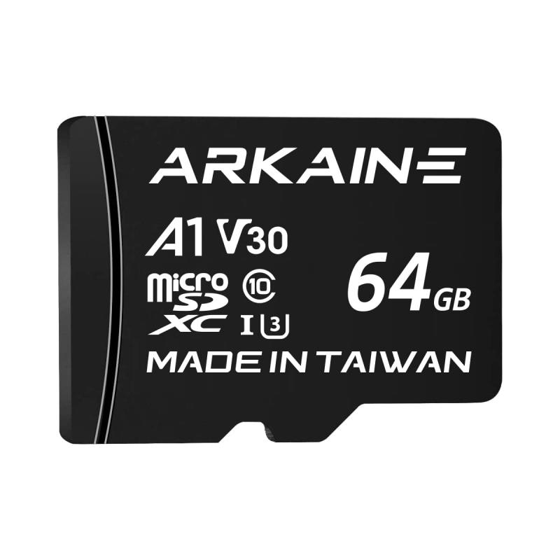 ARKAINE まいくろSDカード Nintendo Switch マイクロSDカード A1 UHS-I U3 V30, 4K Ultra HD, クラス10, microSD + SDアダプター付 (64 G