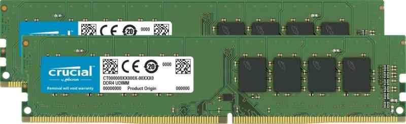 crucial 16GB Kit(8GBx2)DDR4 3200 MT/s(PC4-25600)CL22 SR x8 UDIMM 288pin CT2K8G4DFS832A