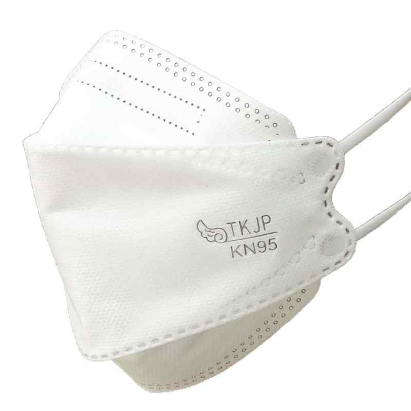 [TKJP] 白 リーフ型 KN95 マスク 個別包装 不織布 レギュラー 口紅がつきにくい 対面接客に (30枚)