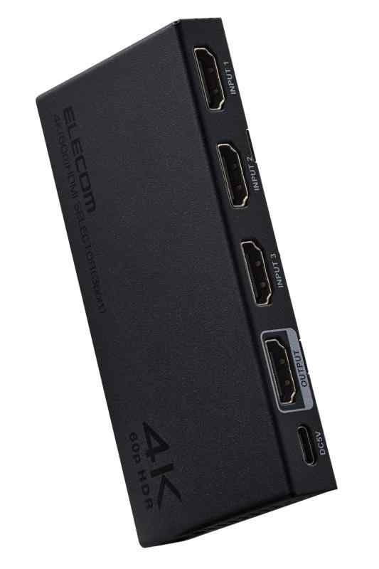 エレコム HDMI切替器 (セレクター) 3入力1出力 4K(4096×2160)60Hz 選べる自動・手動切替機能 【PS4/PS5/Nintendo Switch/Fire TV Stick