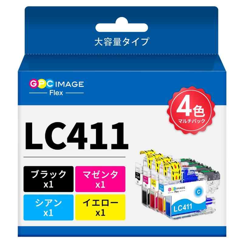 番号区別は不要 GPC Image Flex LC411 LC411-4PK ブラザー 用 インク LC411 4色セット 大容量タイプ brother 対応 インクカートリッジ LC