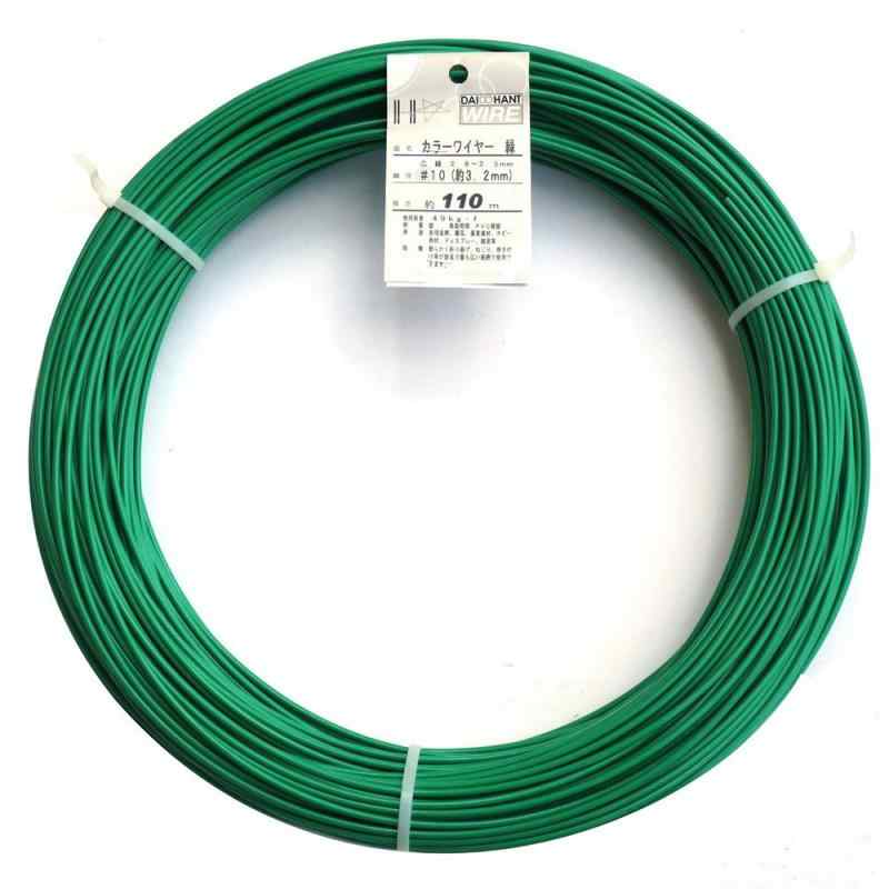 ダイドーハント (DAIDOHANT) 針金 [ビニール被覆] カラーワイヤー グリーン ( 緑 ) [太さ] #10 (3.2 mm x [長さ] 110ｍ 10155467