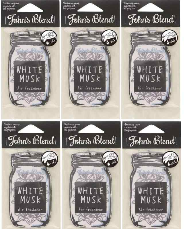 【６個セット】John'sBlend エアーフレッシュナー WHITEMUSK ノルコーポレーション OAJON0101 ムスクの香り