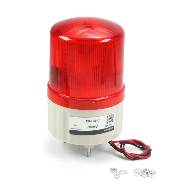 Othmro 回転灯 定格電圧220v 2W ブザー付き 90db 赤 スピン 1個入り 警告灯 PVC材質 LED 非常信号灯 防水 高反射 夜間作業 工業用信号 (
