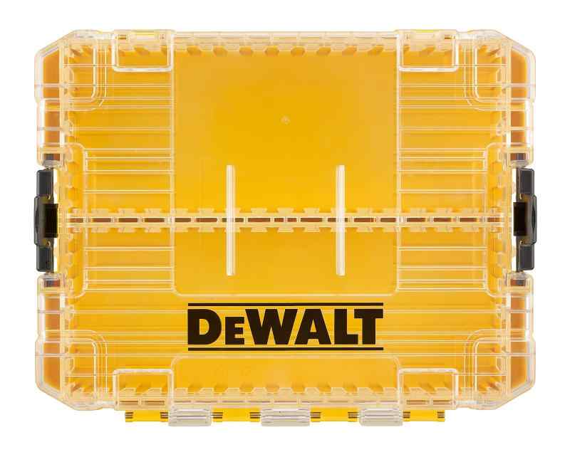 デウォルト(DEWALT) タフケースシック (中) オーガナイザー 工具箱 収納ケース ツールボックス 透明蓋 脱着トレー 積み重ね収納 ネジ ビ