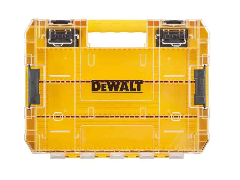 デウォルト(DEWALT) タフケース (大) デバイダー付き オーガナイザー 工具箱 収納ケース ツールボックス 透明蓋 脱着トレー 積み重ね収納