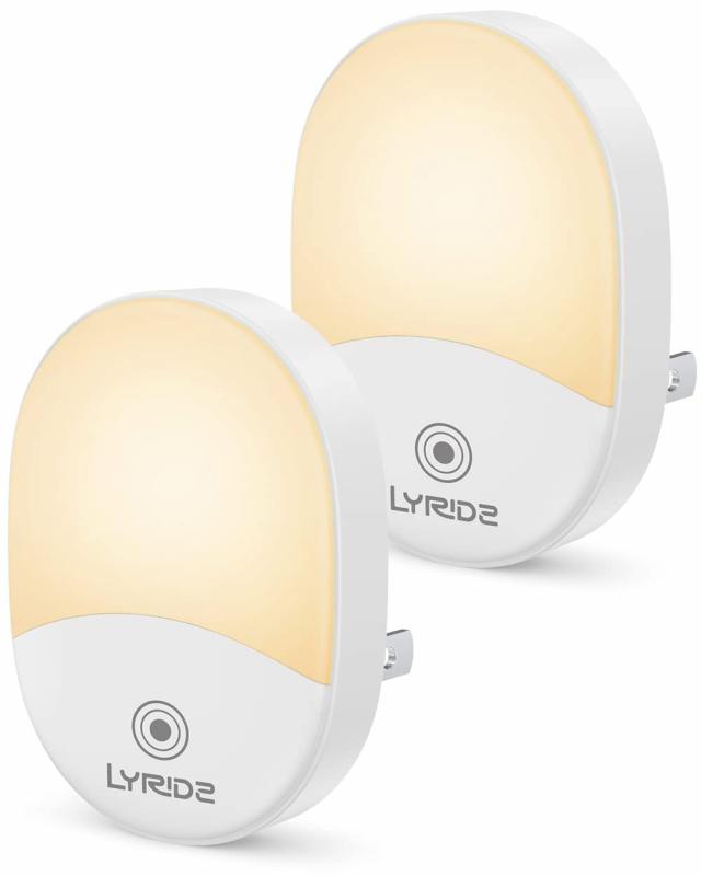 LYRIDZ センサーライト 室内 光センサー 常夜灯 コンセント 暗くなると自動点灯 明暗センサーライト (電球色)