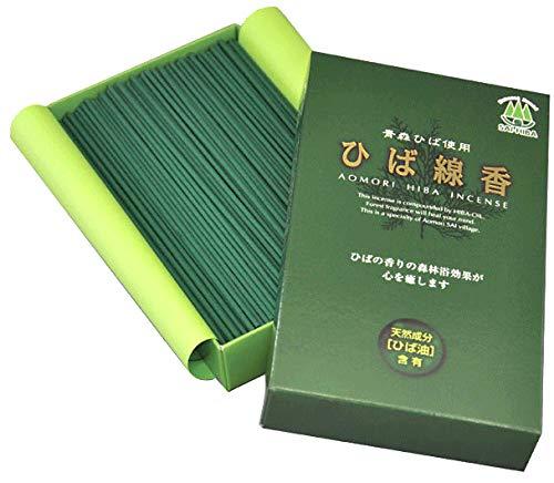 青森ひば線香 香煙 アロマ お香 日本製 緑箱 (1箱)