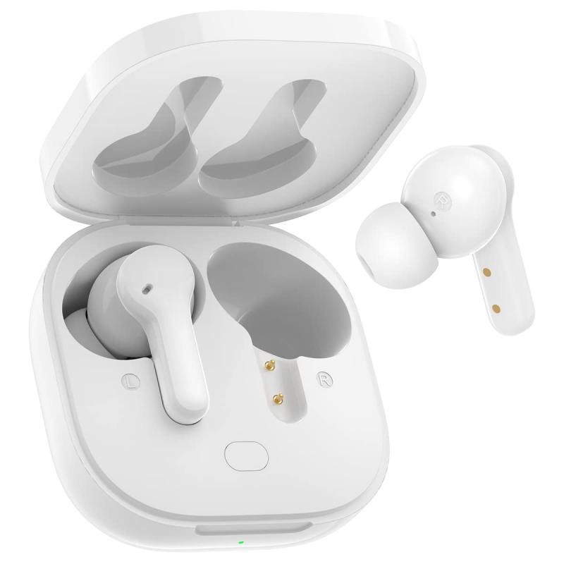 QCY ワイヤレスイヤホン 40時間音楽再生 Bluetooth5.1 自動ペアリング Hi-Fi音質 マイク内蔵 左右分離型 片耳/両耳モード タッチ簡単操作