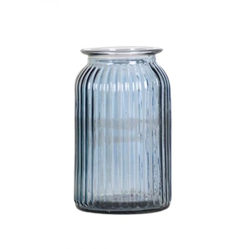 MaT store 花瓶 ガラス製 フラワーベース おしゃれ 大きい 枝物 ガラス 型円柱 グレー