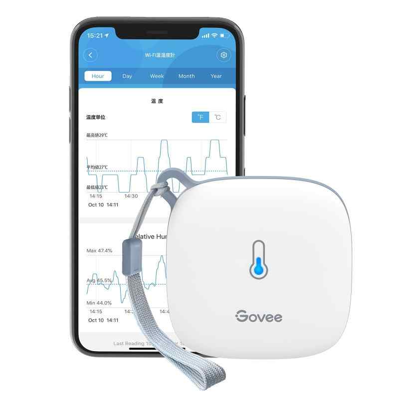 Govee WiFi 温度計 湿度計 高精度 ワイヤレス デジタル温湿度計 スマホで温湿度管理 アラート通知機能付き(通知音ない) データの保存とエ