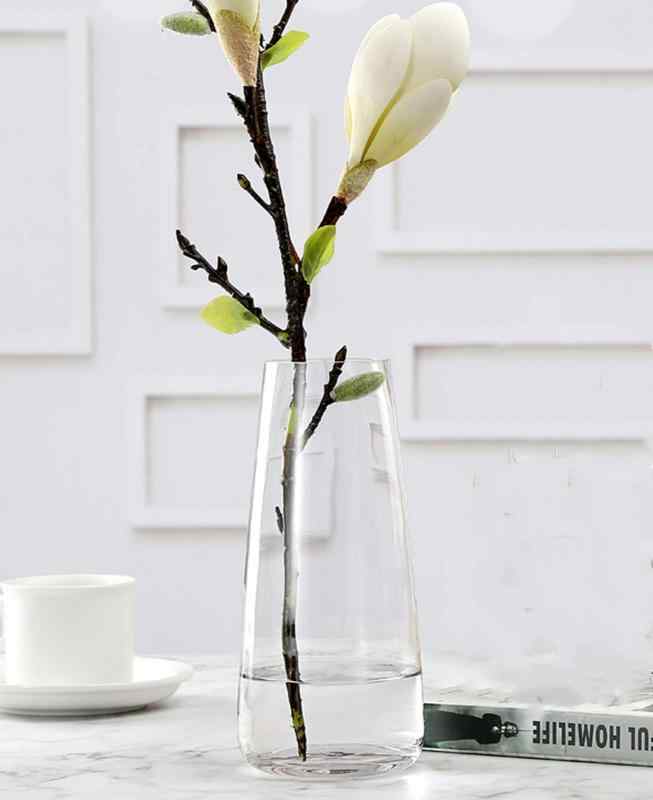 【Yuuming】ガラス フラワーベース 花器 花瓶 22cm (透明)