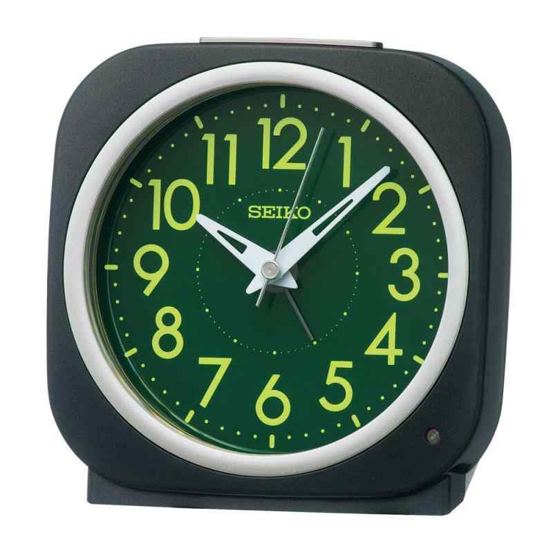 セイコークロック(Seiko Clock) 目覚まし時計 自動点灯 アナログ 集光樹脂文字板 夜でも見える 黒メタリック 115×115×79mm KR519K