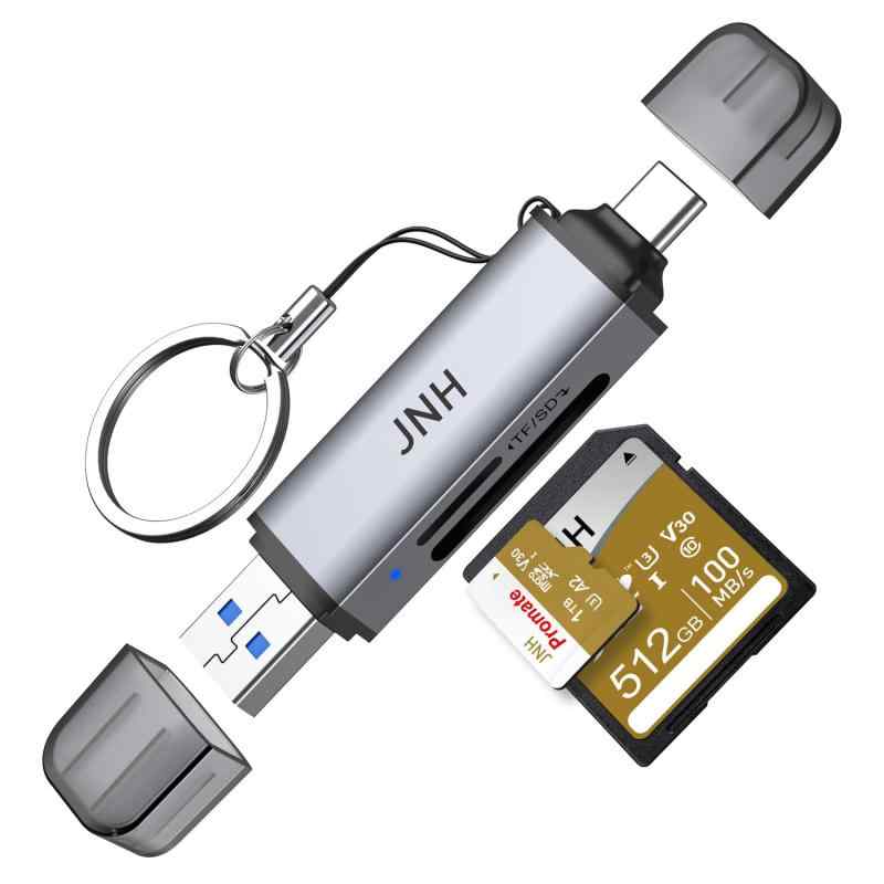 JNH SDカードリーダー CR-UD201 USB 3.2 DDR200モード 最高190MB/ｓ超高速転送 Type-C OTG対応 2-in-1 SDXC microSDXC カードリーダー An