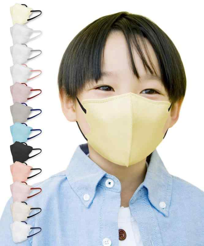 [ＴＪ ＴＲＡＤ ＪＡＰＡＮ] マスク 不織布 子供用マスク 日本製 こども 立体 スポーツ 防塵 (子供用30枚, アイボリー/ブラック)