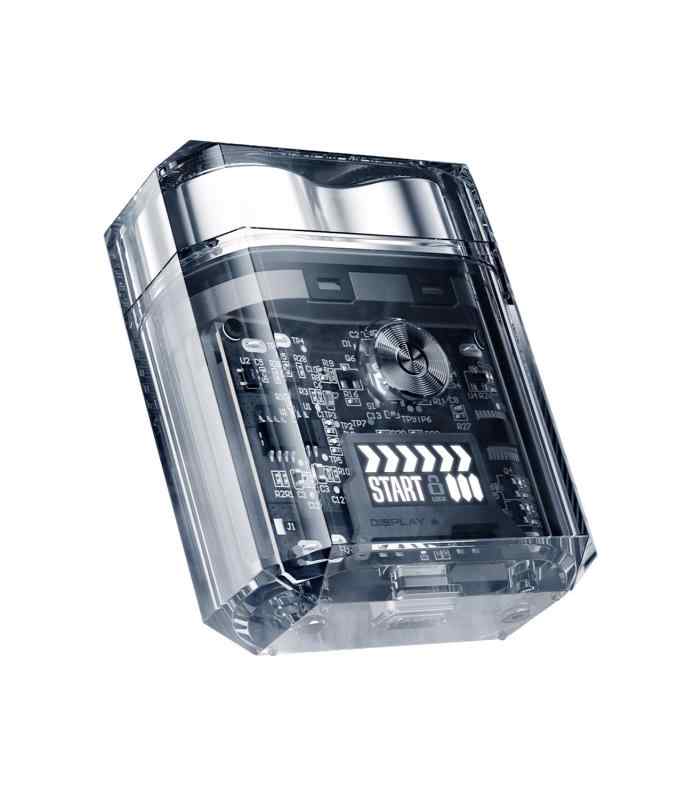【2024機械美学？サイバーパンク風】yoose メンズ シェーバー 電動 全透明なボディ ICEシリーズ 回転式 替刃+1 IPX7 防水 typeC 充電式 (