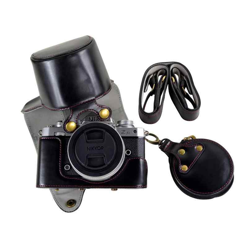 Rieibi Nikonミラーレス一眼カメラZ fc ケース zfc ケース 28mm/16-50mmレンズ対応 zfc カメラケース ストラップ付き カメラ保護ケース