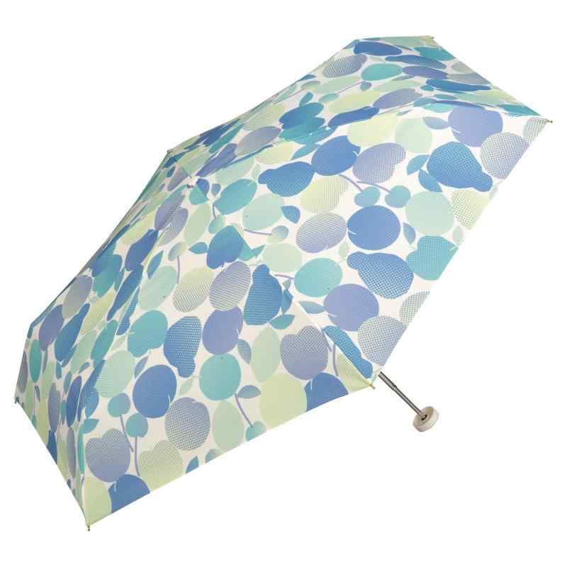 Wpc. 雨傘 グラデーションフルーツ ミニ ブルー 折りたたみ傘 50cm レディース 晴雨兼用 レトロ 大人 収納袋 ポーチタイプ おしゃれ 可愛