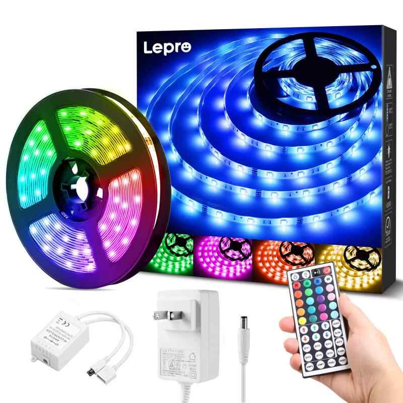 Lepro ledテープライト 防水 RGB テープライト SMD5050 ledテープ DIY マルチカラー 間接照明 44キーリモコン 調光調色 (5メートル)