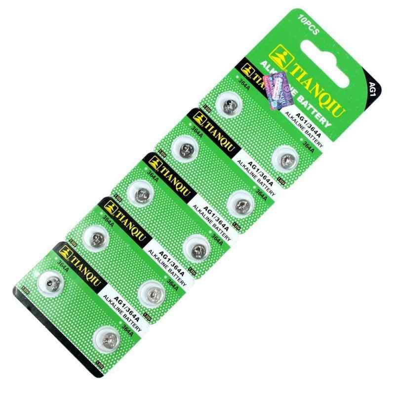 TIANQIU LR621 ボタン電池 10個セット アルカリ 電池 AG1 CX60 364A 互換品 バッテリー