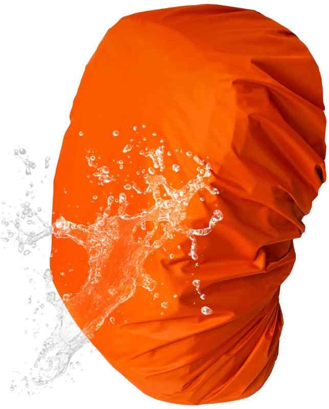 [BEACO] ハズれない防水リュックカバー 耐水圧2000mm 十字型ベルト付き フック付き収納袋 防水コーティング (オレンジ, M)