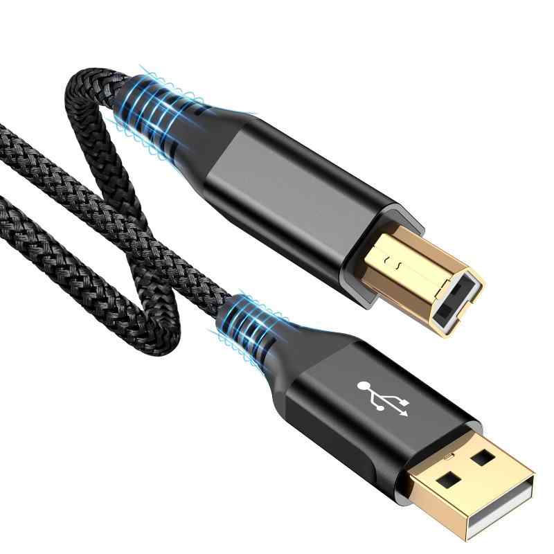 プリンター ケーブル USB 2.0 ケーブル (タイプAオス - タイプBオス) USB2.0規格 パソコンとプリンター接続ケーブル ナイロン編み 480 Mb