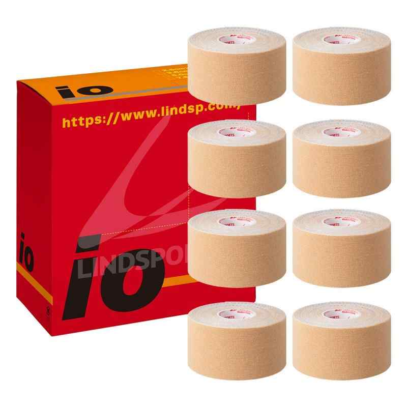LINDSPORTS イオテープ 38mm x 5.0m 8本入 キネシオロジーテープ テーピングテープ (タン (肌色))