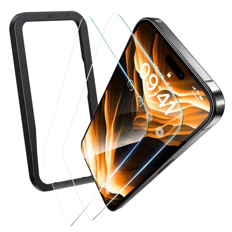 「高透過・低反射」NIMASO ガラスフィルム iPhone 15 Pro 専用 反射防止 強化ガラス フィルム 全面保護 航空宇宙材料 米軍規格 9H 高透過