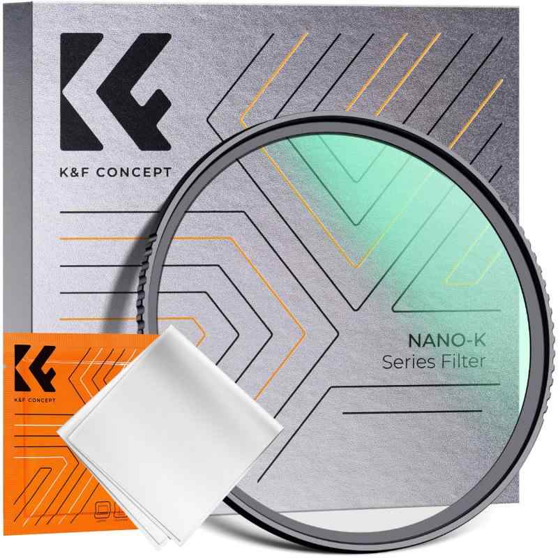 K & F Concept レンズ保護フィルター レンズフィルター プロテクター レンズ保護用 AGC光学ガラス 薄枠 18層コーティング 撥水防汚 （NANO-