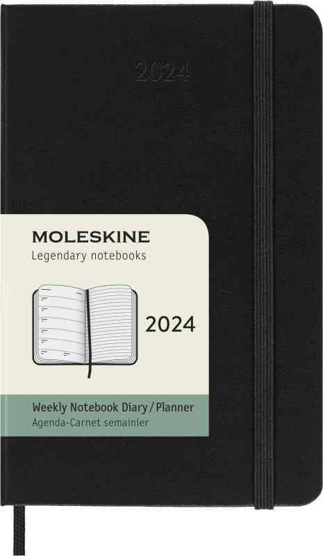 モレスキン(Moleskine) 手帳 2024 年 1月始まり 12カ月 ウィークリー ダイアリー ハードカバー ポケットサイズ(横9cm×縦14cm) ブラック