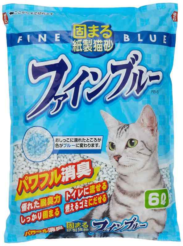 常陸化工 固まる紙製猫砂 ファインブルー ラージ